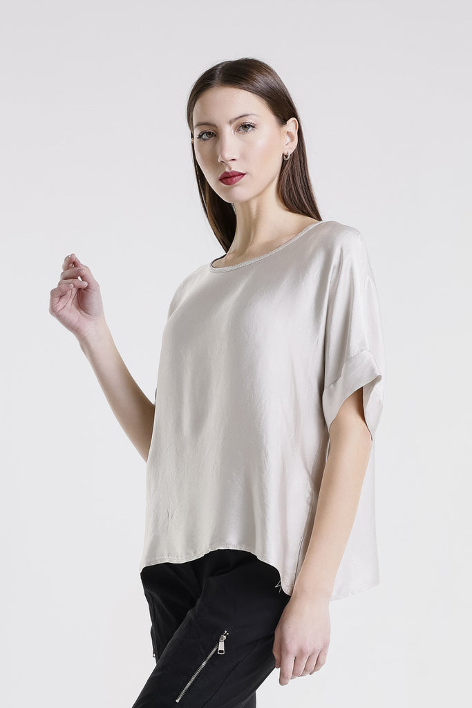 BSS235 233 Champagne Venus SS Viscose Sheen Top