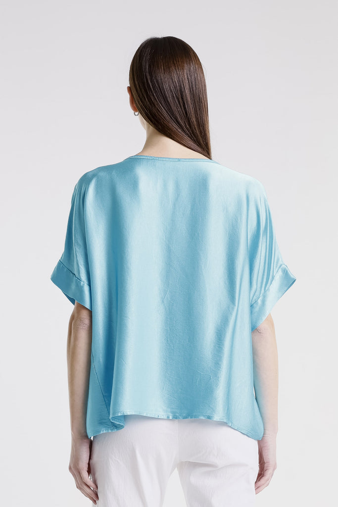 BSS235 440 Turq Venus SS Viscose Sheen Top