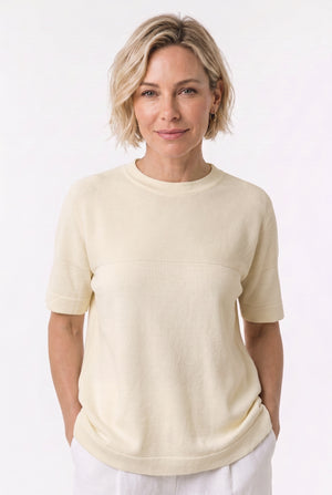 Mattia SS Cotton/Silk Mixed Stitch Top