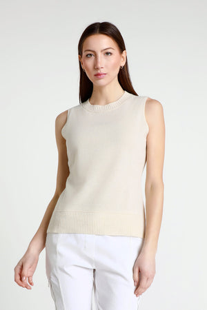 Marguerite Sleeveless Cashmere Crew Neck
