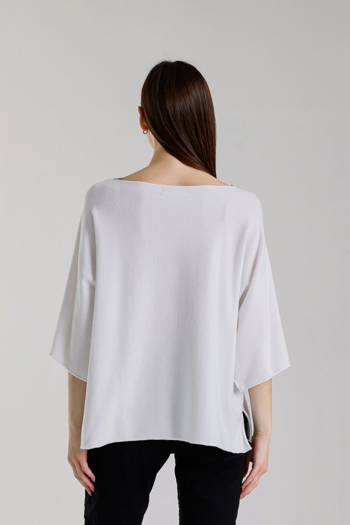 BSS402 100 White Quinley SS Boat Neck Seriously Soft Sweater