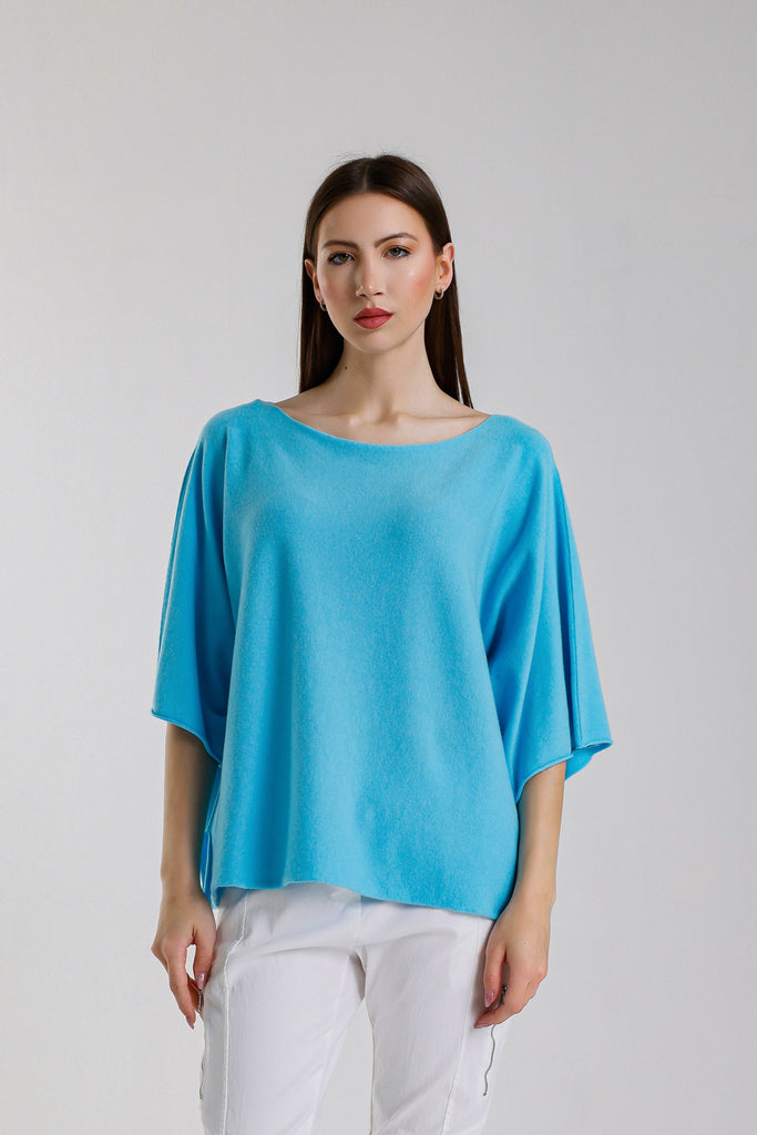 BSS402 440 Turq Quinley SS Boat Neck Seriously Soft Sweater