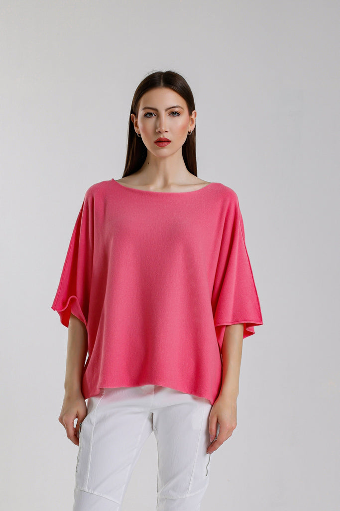 BSS402 956 Bermuda Pink Quinley SS Boat Neck Seriously Soft Sweater
