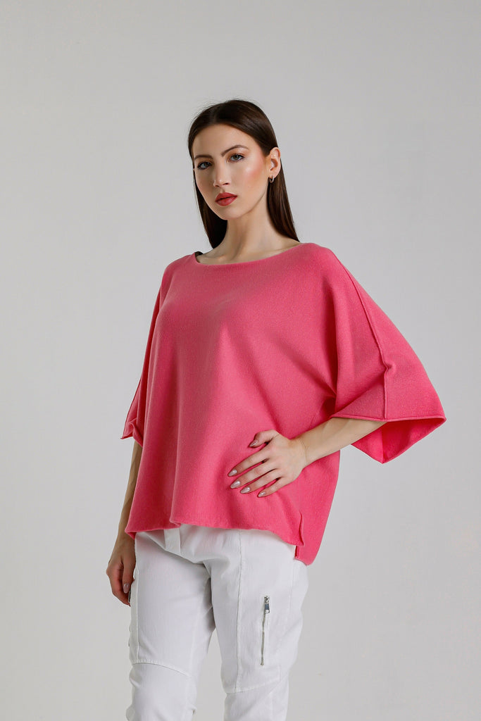 BSS402 956 Bermuda Pink Quinley SS Boat Neck Seriously Soft Sweater