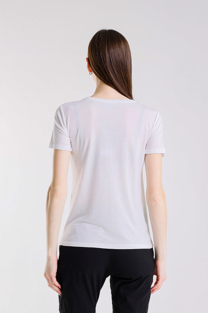 BSS403 100 White Delfina Short Sleeve Tee