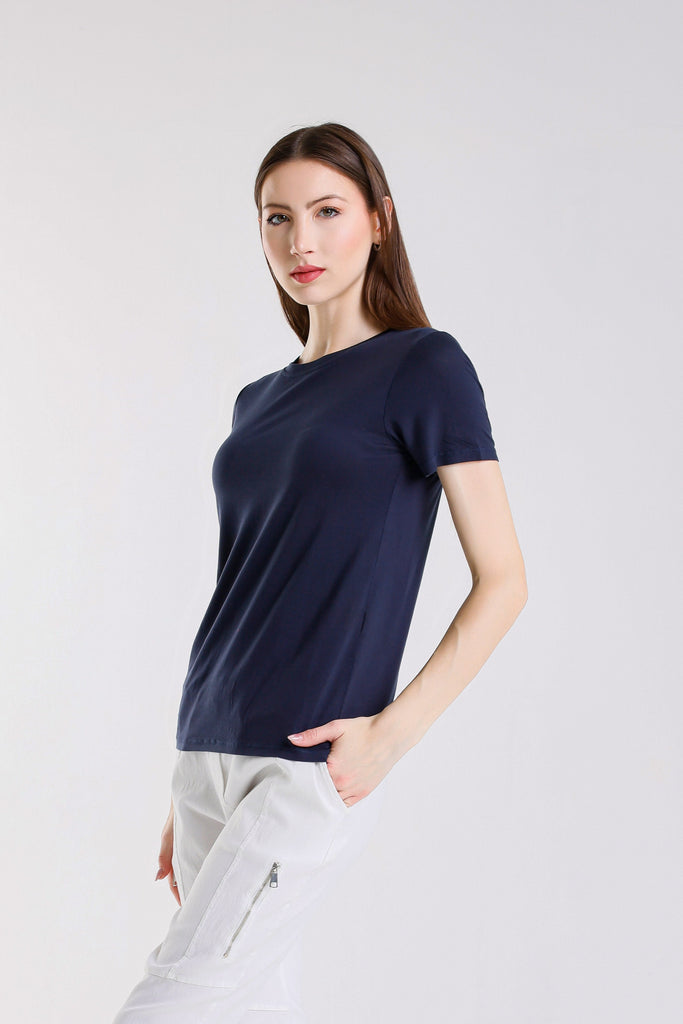 BSS403 409 Navy Delfina Short Sleeve Tee
