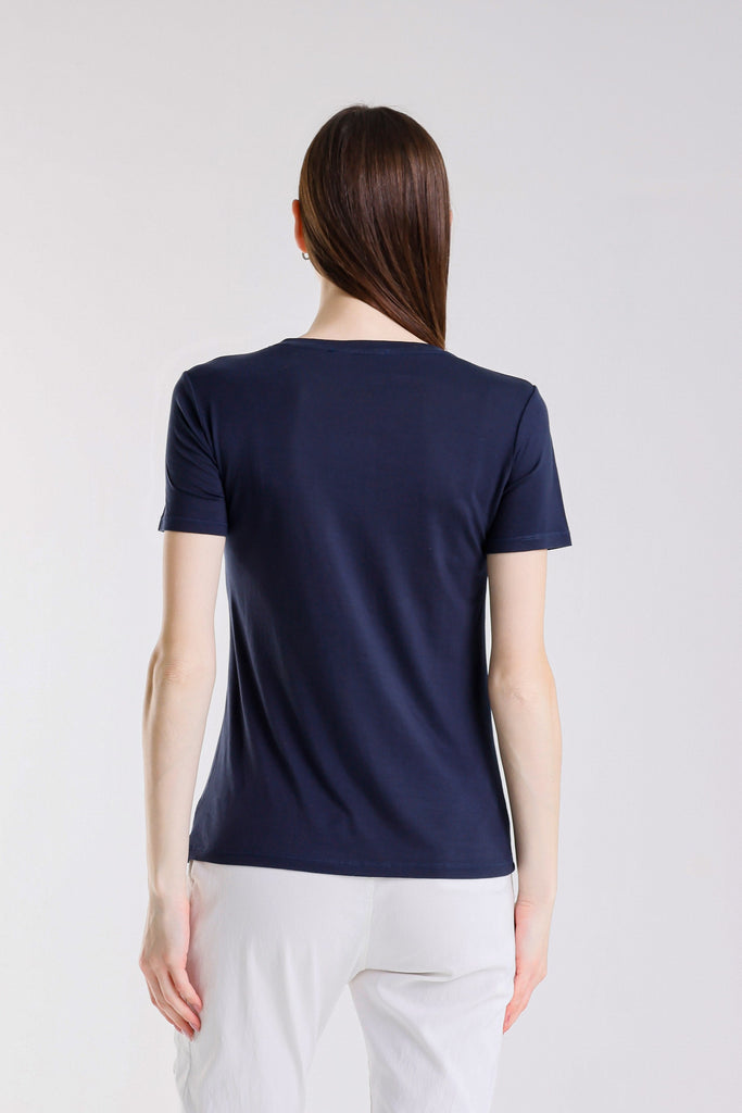 BSS403 409 Navy Delfina Short Sleeve Tee