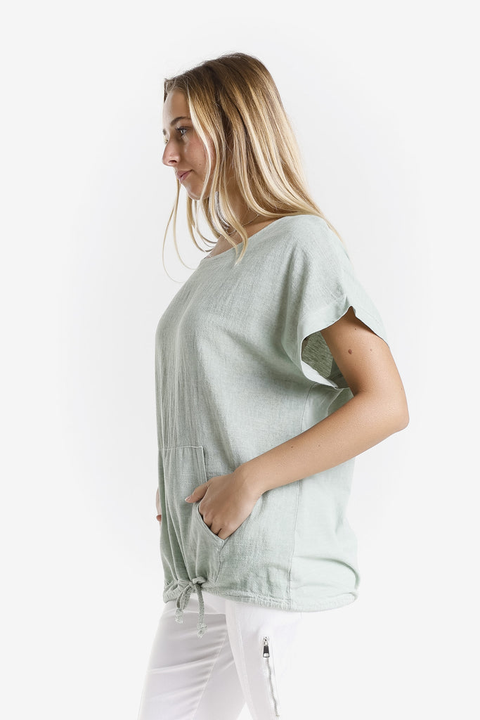 BSS903 308 Army Enzyme Shannie SS LinCo Kangaroo Pocket Top