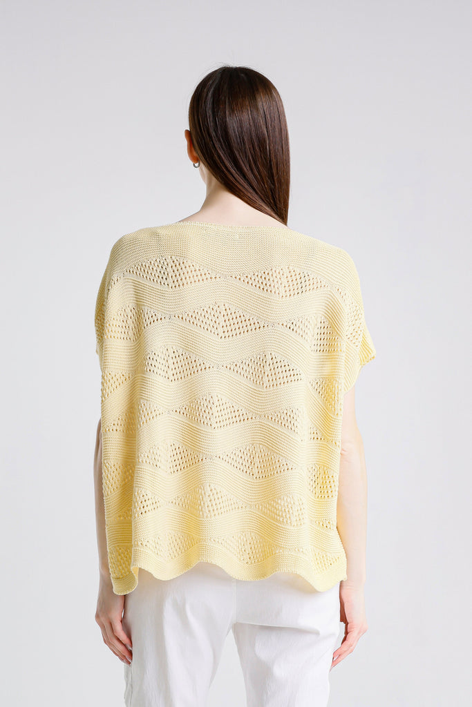 BSS912 725 Daffodil Patsy SS Wave Knit Sweater