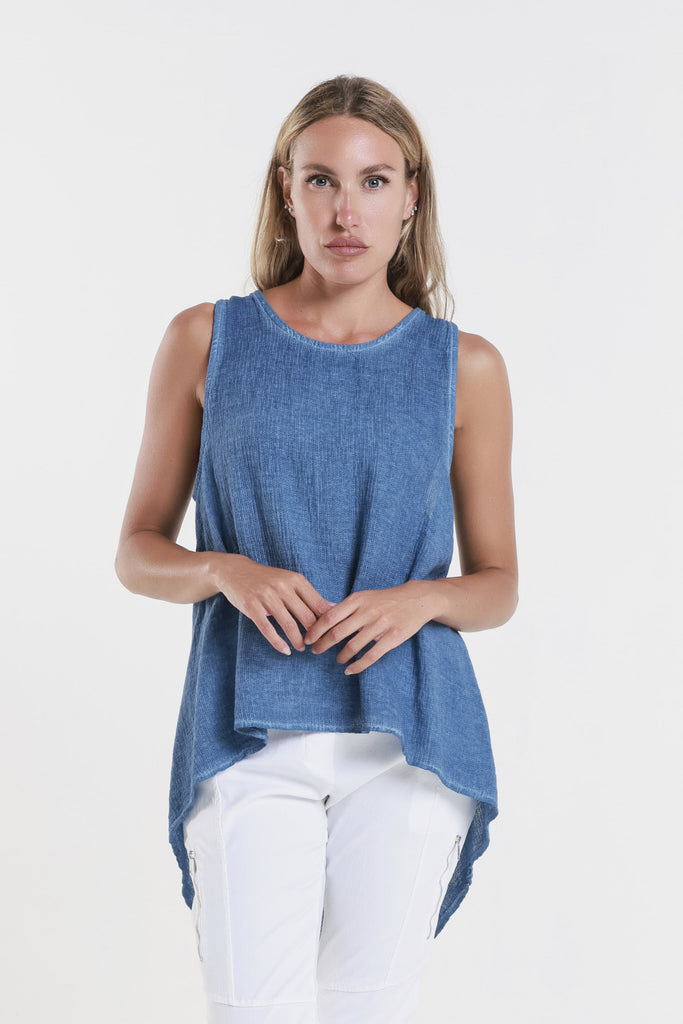 BT117 429 Jeans Enzyme Lexa Lin-Co Tunic Tank