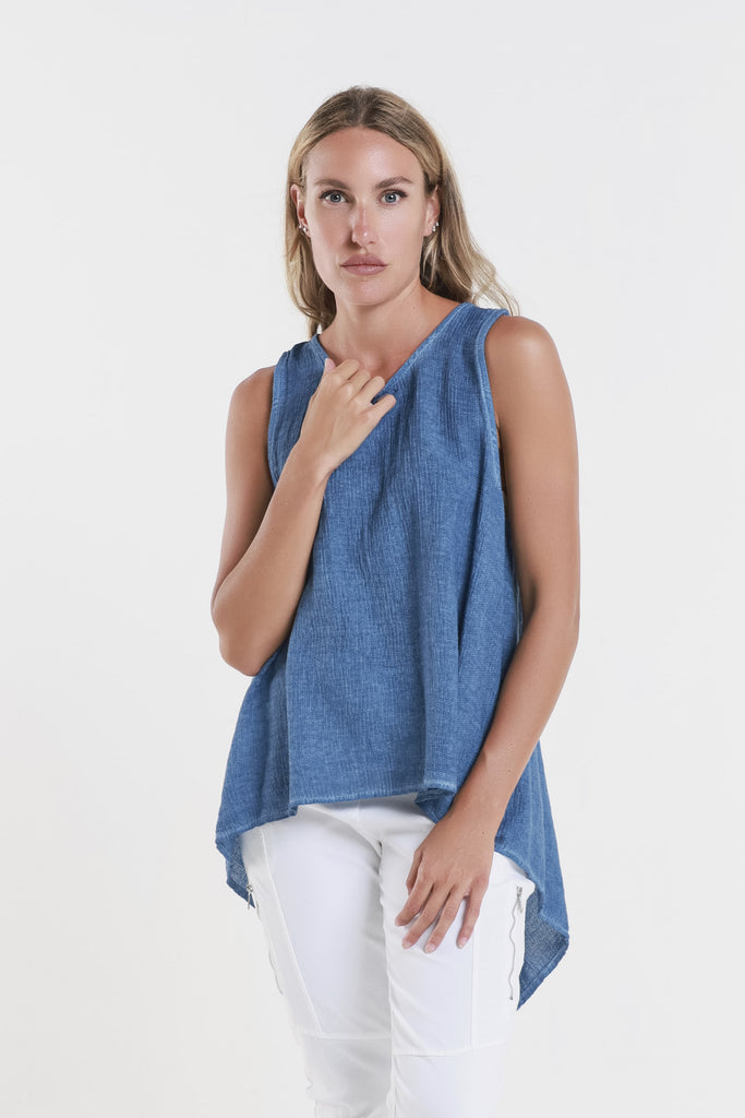 BT117 429 Jeans Enzyme Lexa Lin-Co Tunic Tank