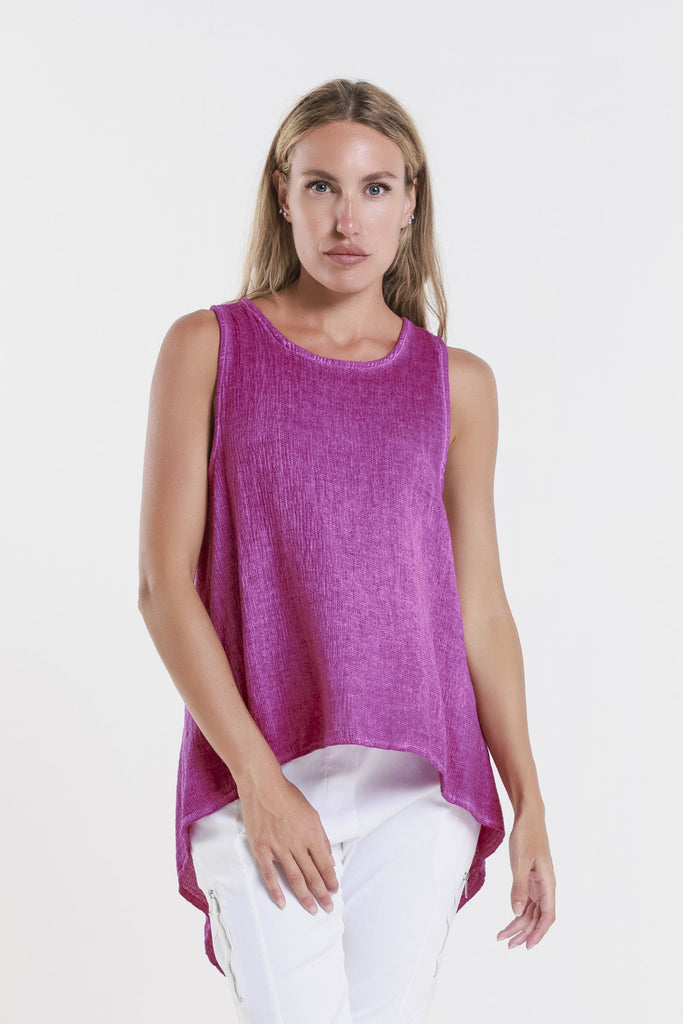 BT117 629 Dark Cherry Enzyme Lexa Lin-Co Tunic Tank