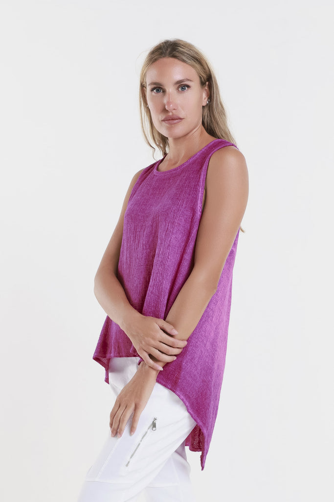 BT117 629 Dark Cherry Enzyme Lexa Lin-Co Tunic Tank