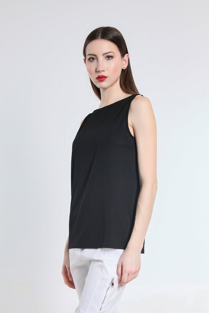 BT235-001 Black Jessica Solid Luxe Tank