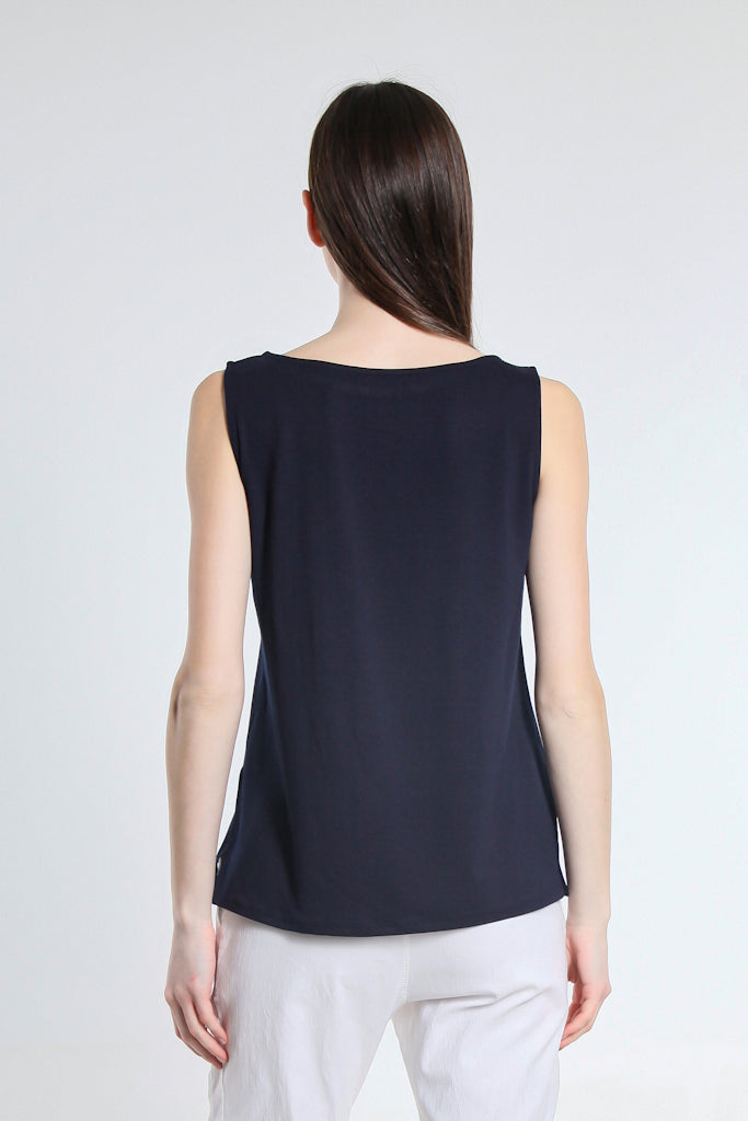BT235-409 Navy Jessica Solid Luxe Tank