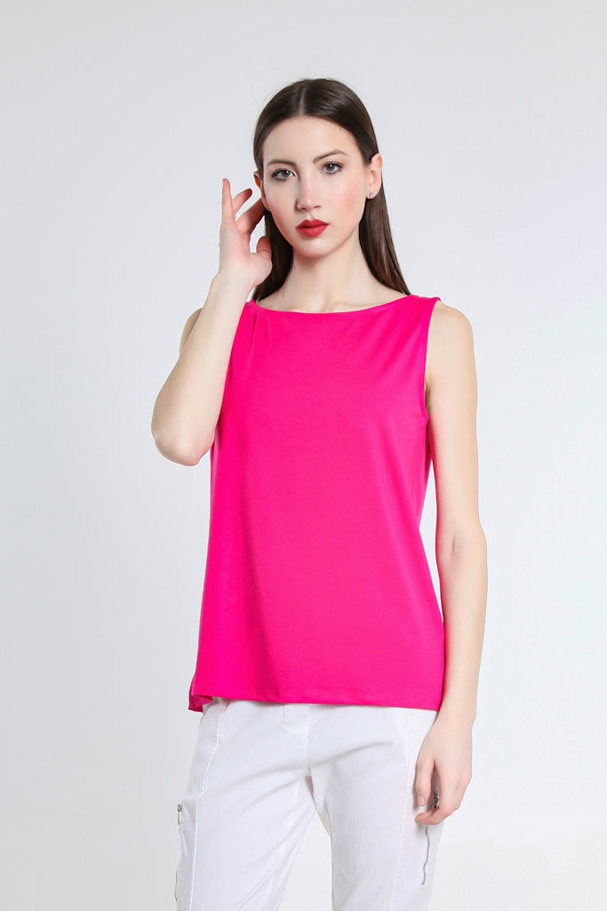 BT235-672 Fuchsia Jessica Solid Luxe Tank