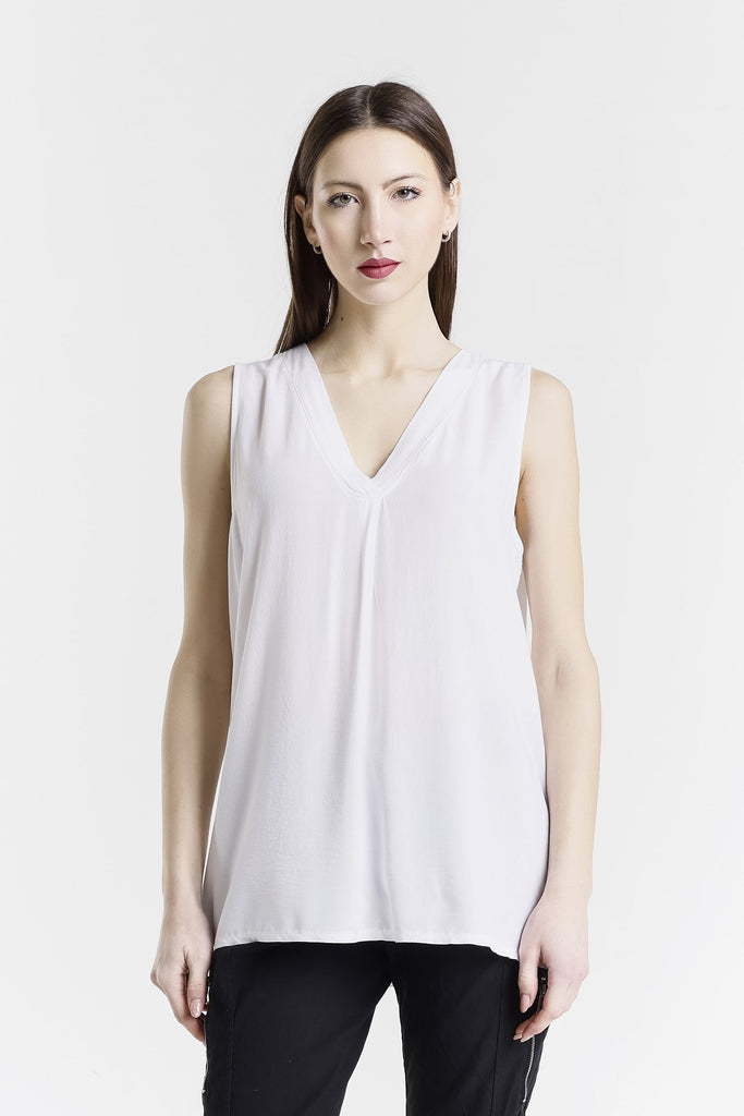 BT239 100 White Martina V-Neck Viscose Tank
