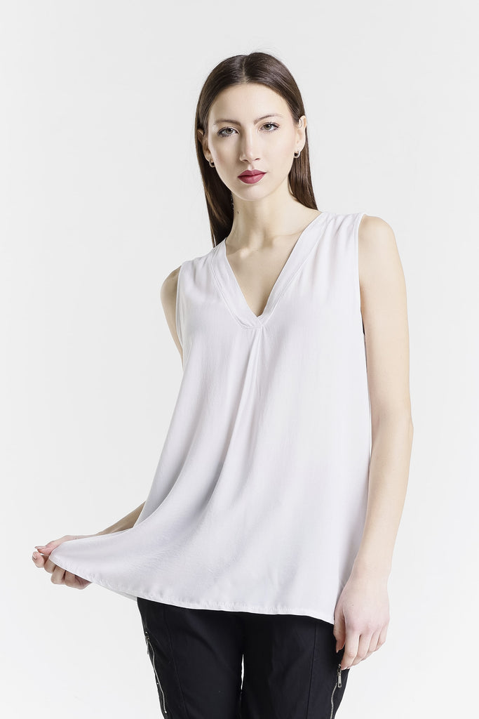 BT239 100 White Martina V-Neck Viscose Tank