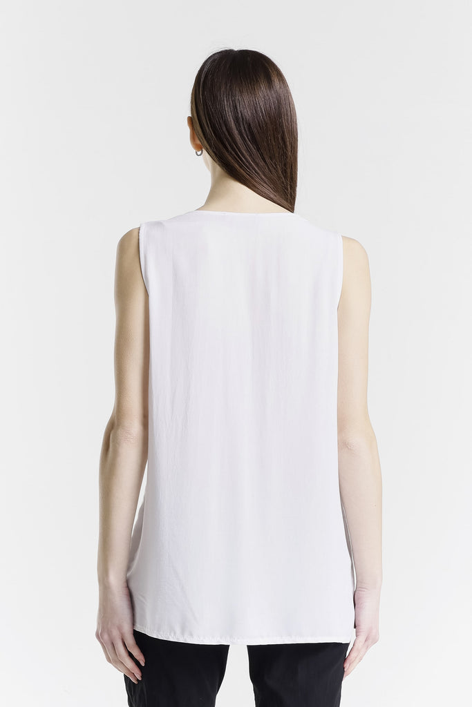 BT239 100 White Martina V-Neck Viscose Tank