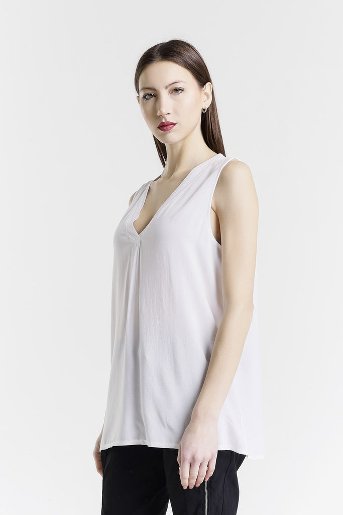 BT239 100 White Martina V-Neck Viscose Tank