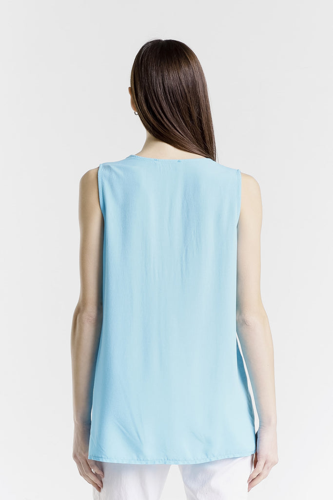BT239 440 Turq Martina V-Neck Viscose Tank