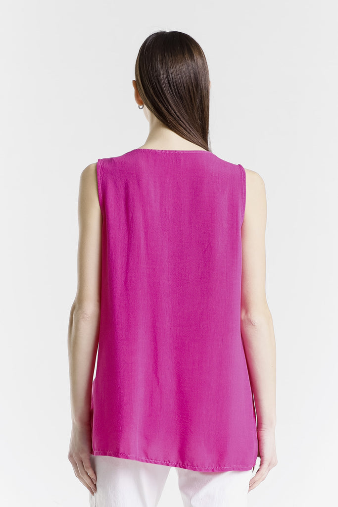 BT239 672 Fuchsia Martina V-Neck Viscose Tank
