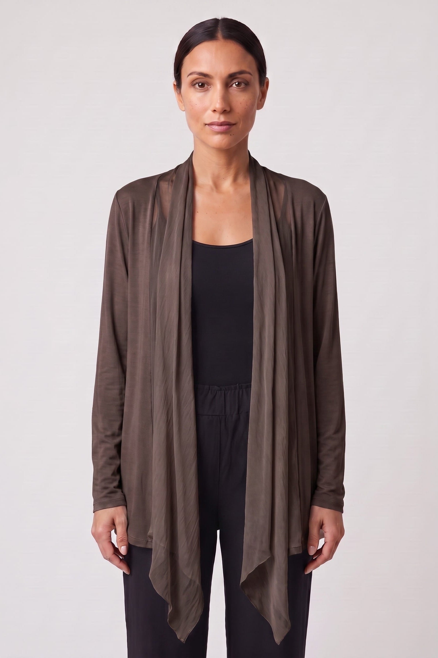 Carla Open Cardi w/Silk Trim (CLS201) – TINA Stephens Group