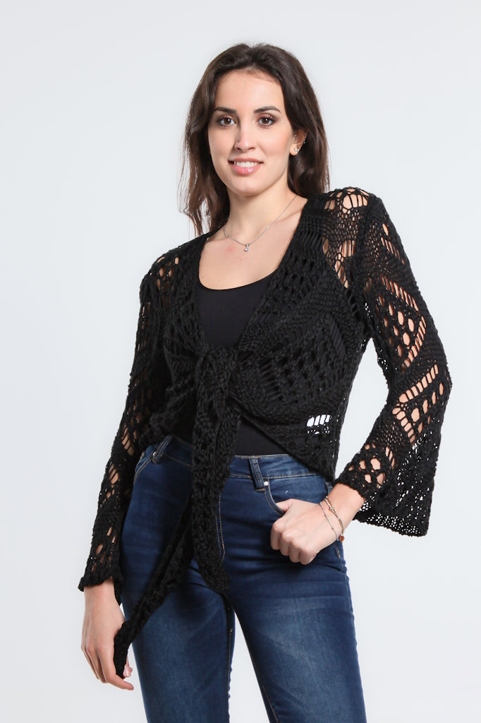Kandra Open Knit Tie Front Bolero (CLS303) – TINA Stephens Group