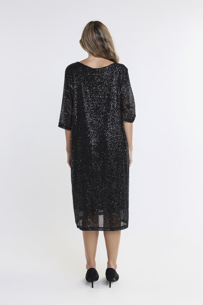 round neck sequin dress Wholesale MOQ6 Sequin Round Neck Long Sleeve Mini Dress