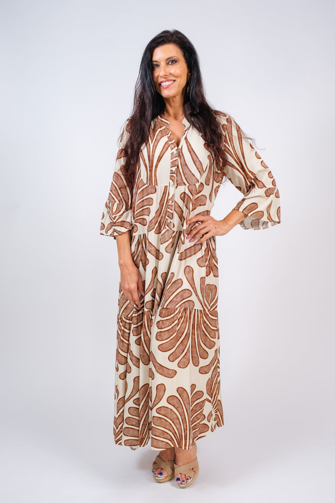 DQ109C-210 Taupe Sharry Coconut Maxi Dress