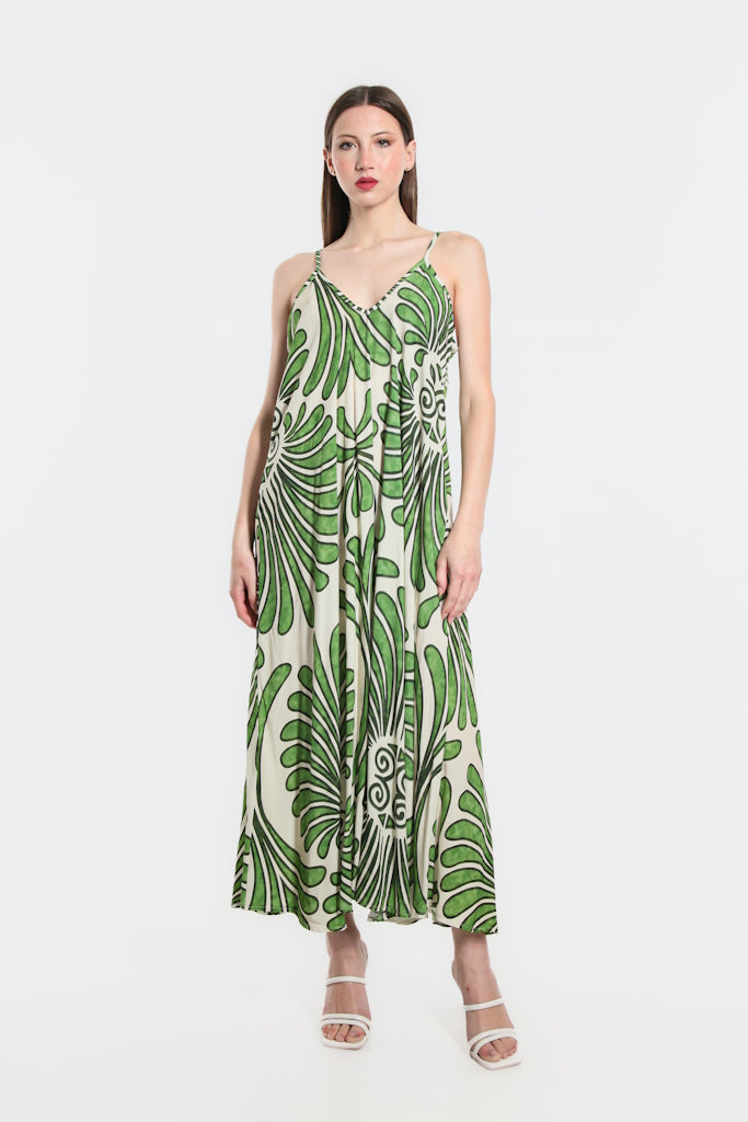 DT111C-370 Apple Green River Coconut Viscose Slip Dress