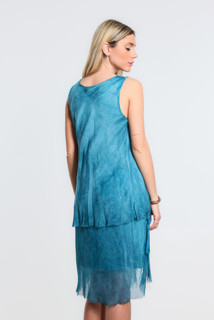 Francesca Silk Cha Cha Dress Blue: 427 Jeans