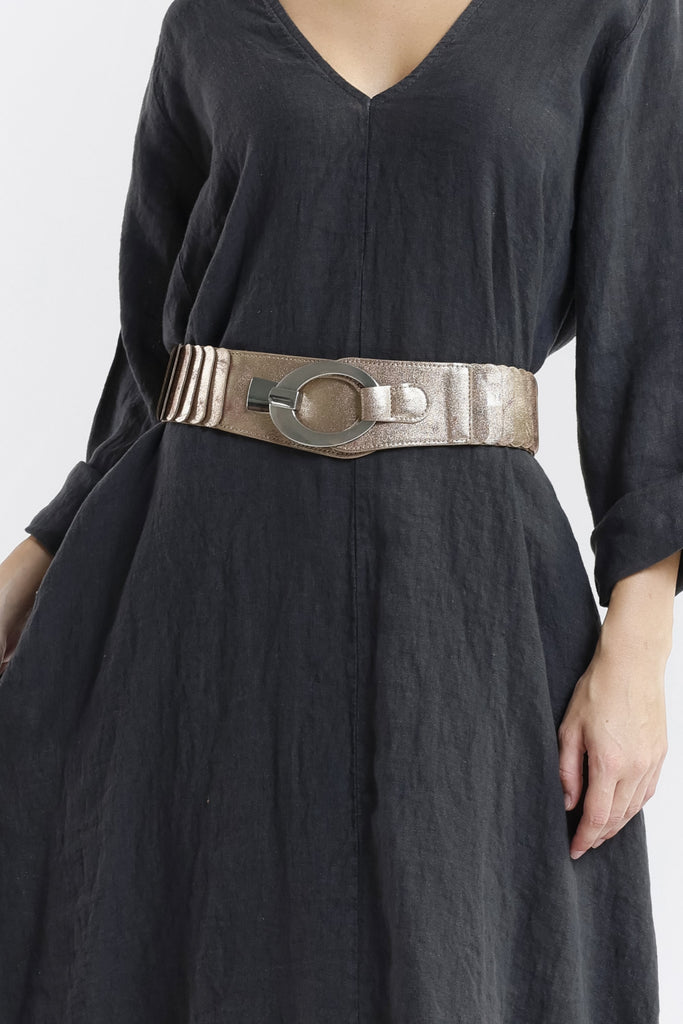 IBL615V 228 Bronze Nikolina Stretch Silver Buckle Belt-2