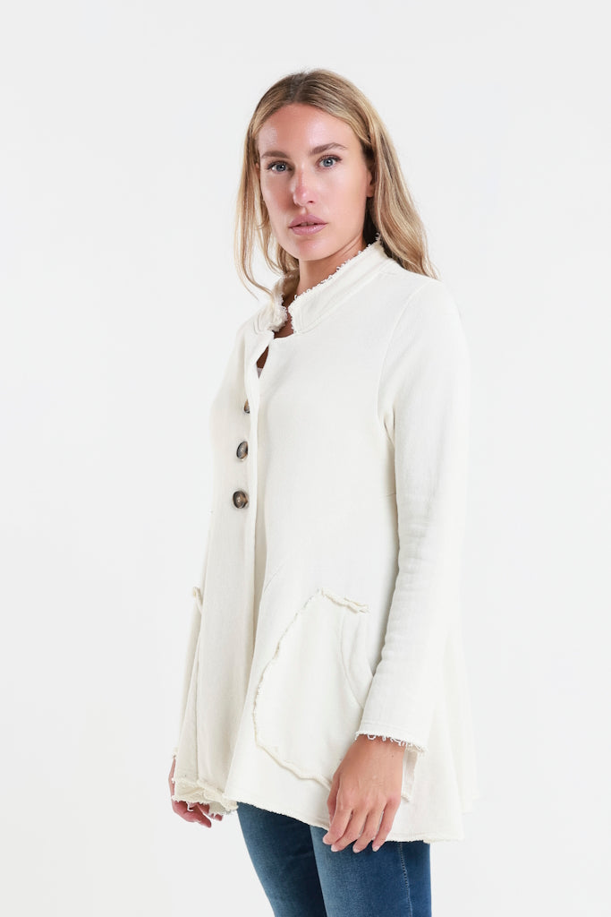 JLS111-105 Cream Jane French Terry Cozy Jacket