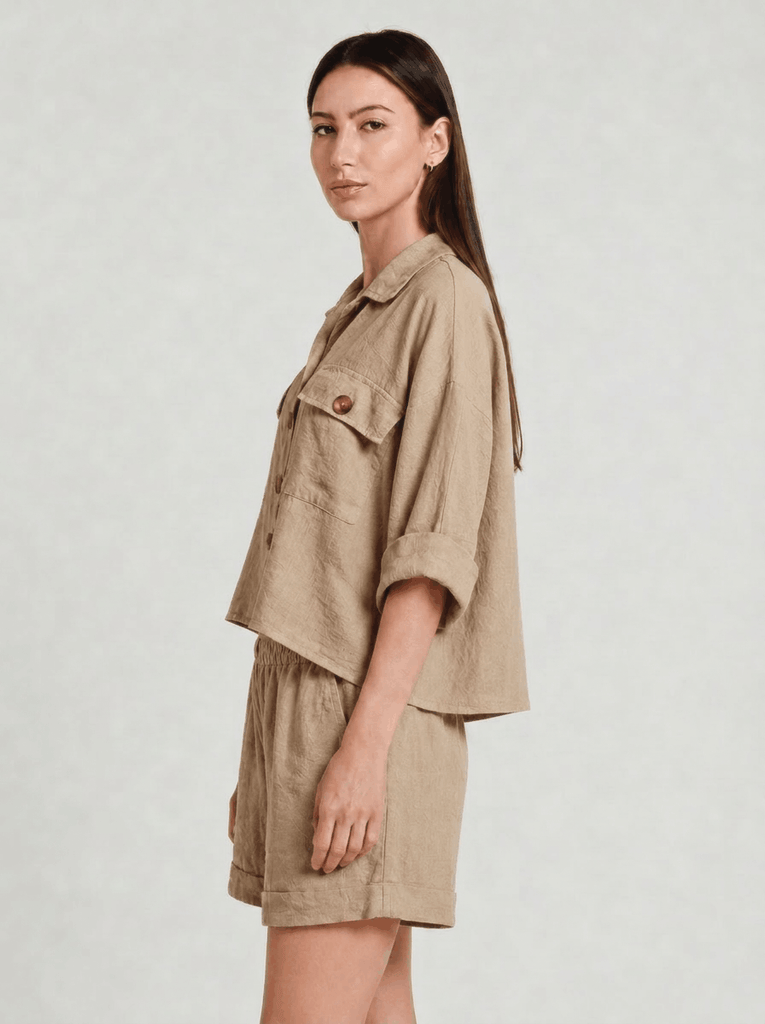 Liv Cropped Linen Jacket (JQ108) – TINA Stephens Group