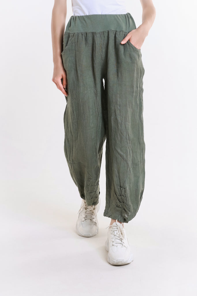 PL112-303 Army Judith Linen Pant