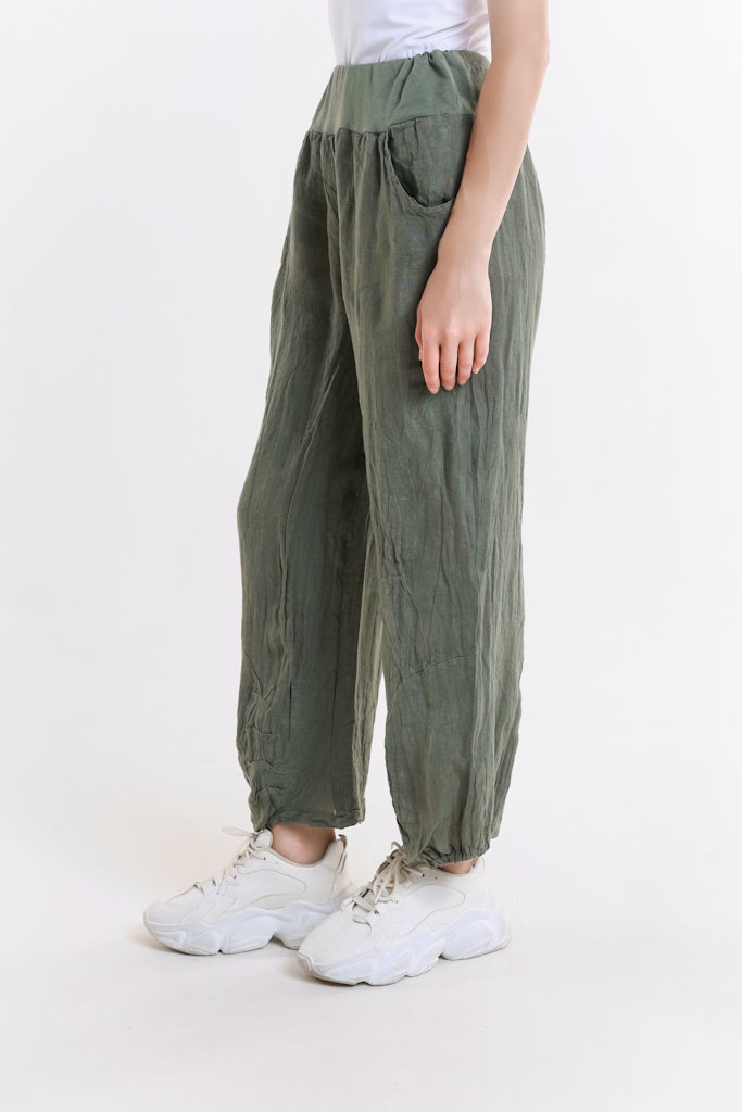 PL112-303 Army Judith Linen Pant