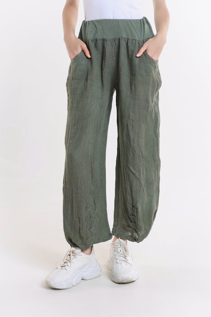 PL112-303 Army Judith Linen Pant