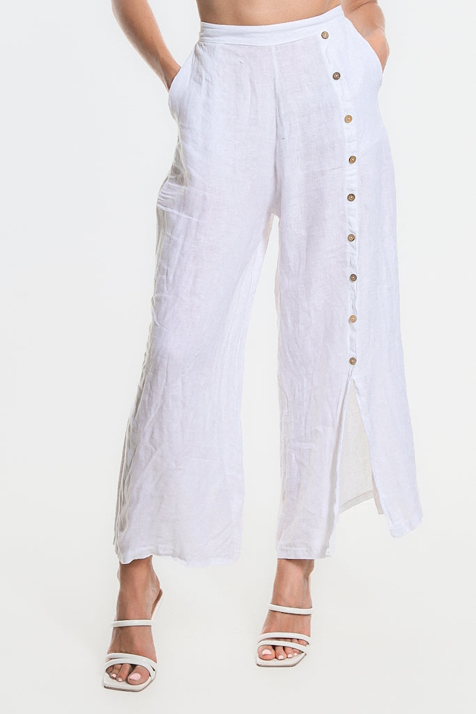 Gracelynn Button Linen Pant (PL135) – TINA Stephens Group