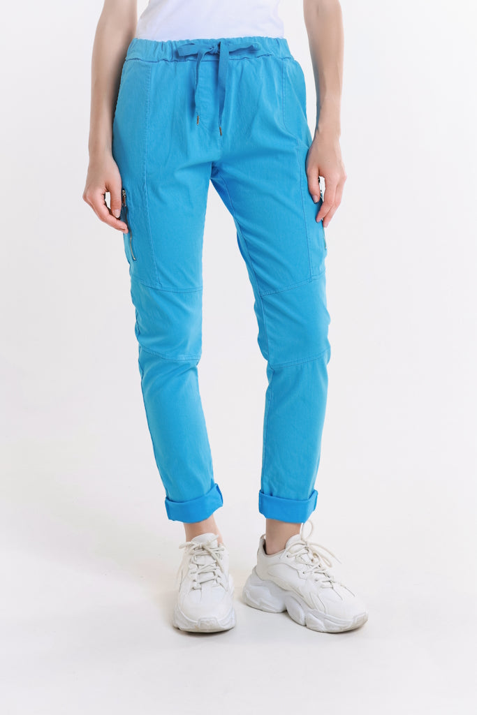 PL155-440 Turq Danica Side Zipper Pant