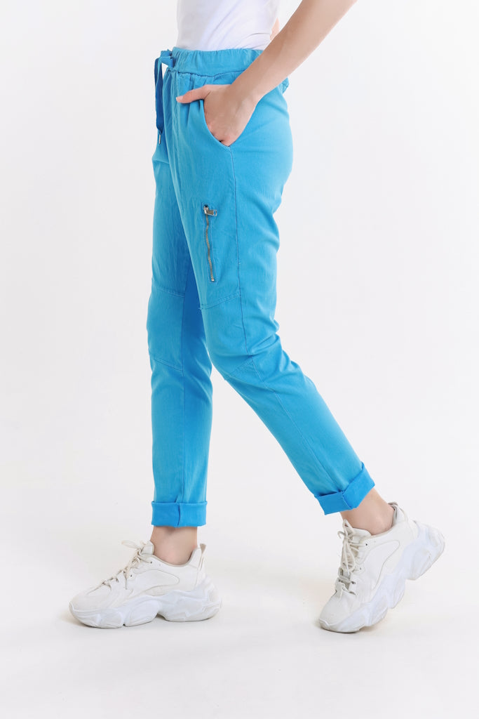 PL155-440 Turq Danica Side Zipper Pant