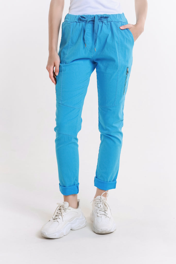 PL155-440 Turq Danica Side Zipper Pant