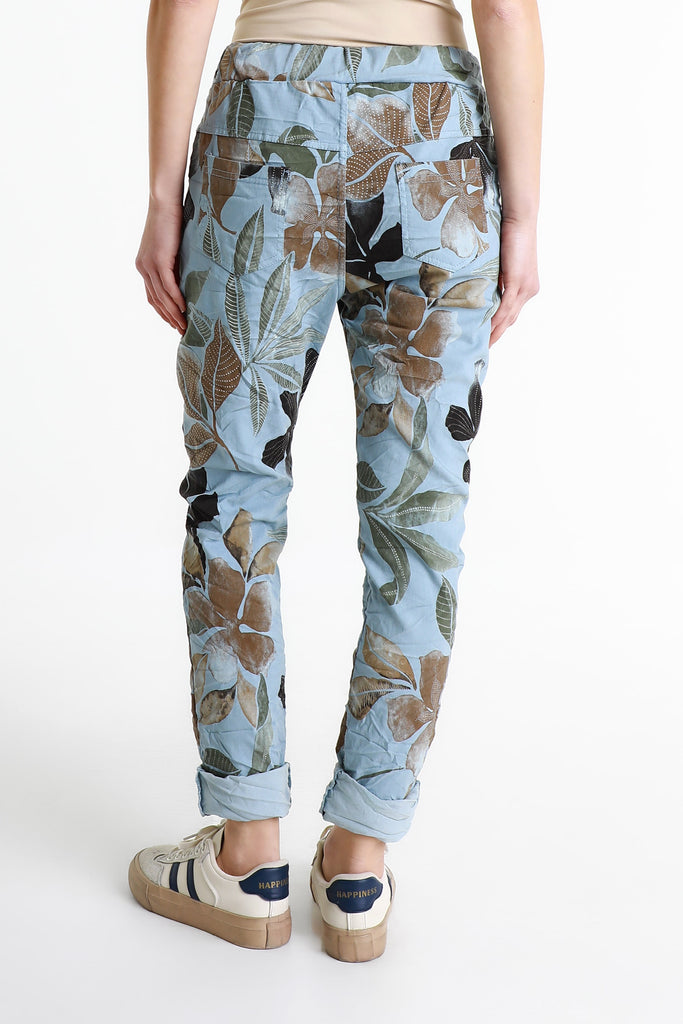 PL160E 427 Jeans Lily Leaf Collins Stretch Tie Waist Pant