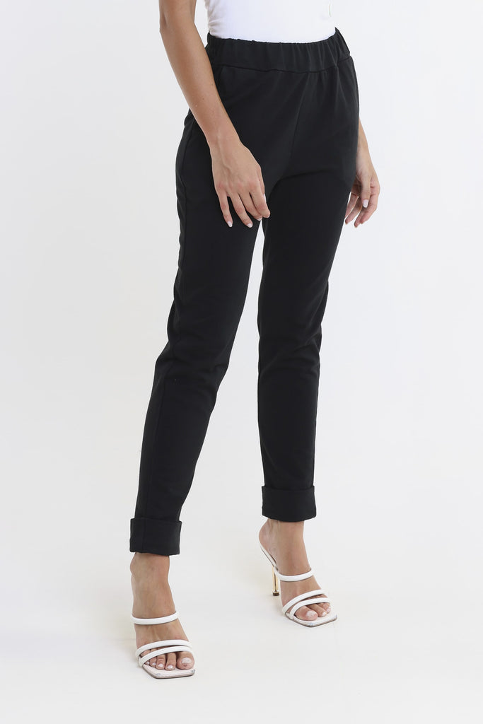 PL193 001 Black Tamara French Terry Jogger-Front