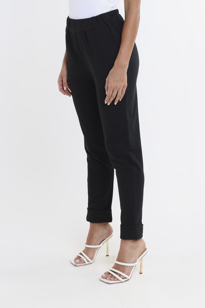 PL193 001 Black Tamara French Terry Jogger-Side