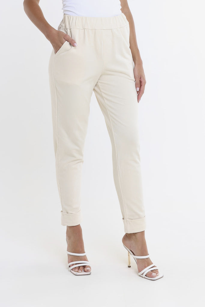 PL193 105 Cream Tamara French Terry Jogger-Front