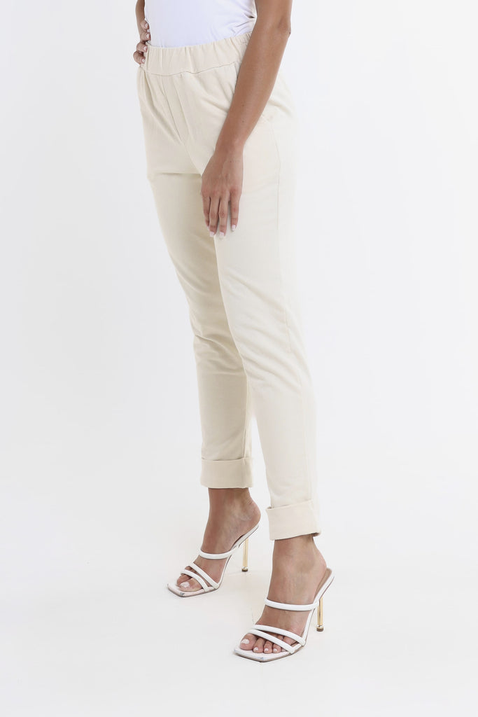 PL193 105 Cream Tamara French Terry Jogger-Side