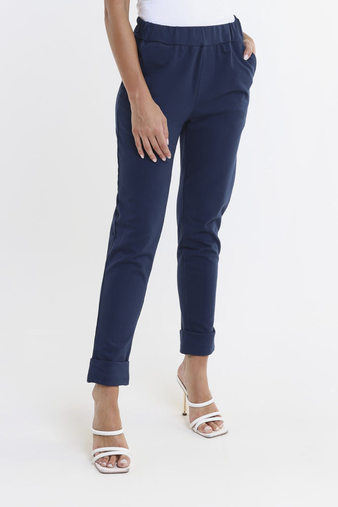 PL193 409 Navy Tamara French Terry Jogger-Front