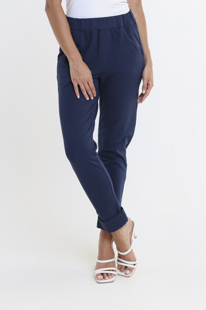 PL193 409 Navy Tamara French Terry Jogger-Front2