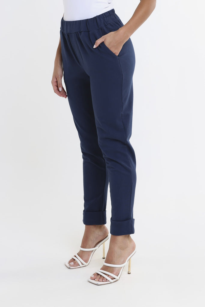 PL193 409 Navy Tamara French Terry Jogger-Side